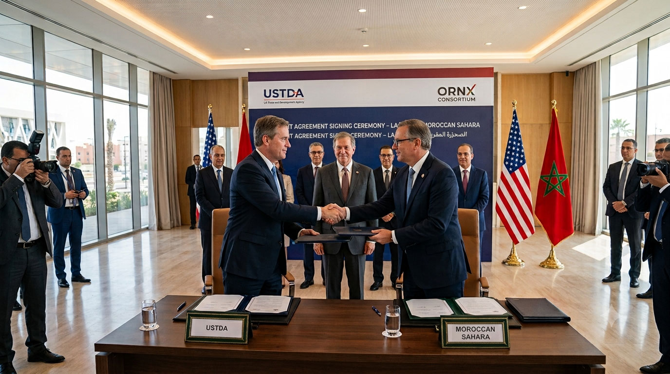 Unterzeichnung USTDA ORNX Vertrag Laayoune